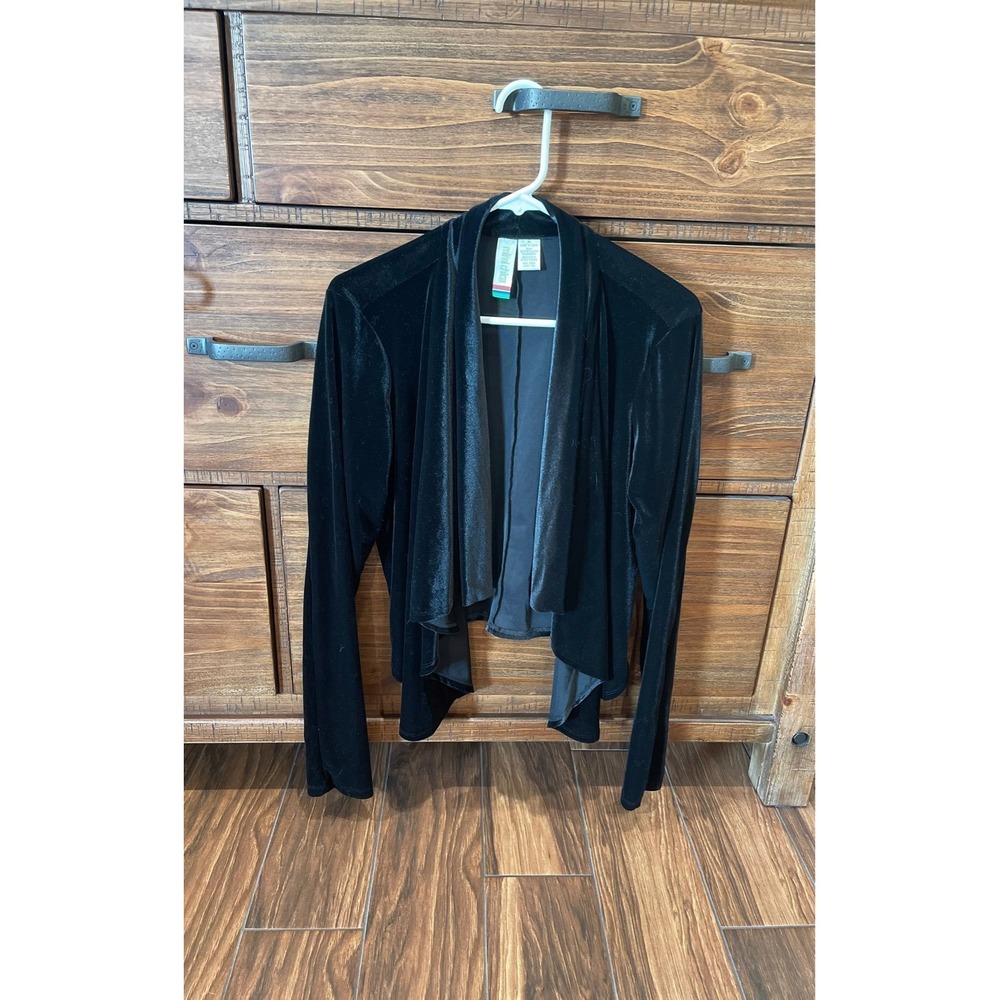 Mimi Chica Medium Black Velvet Cardigan Witchy‎ Whimsygoth Artsy Fairy Grunge